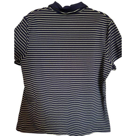 Tail golf polo size lg blue & metallic gold stripe 1/4 zip - Picture 3 of 7